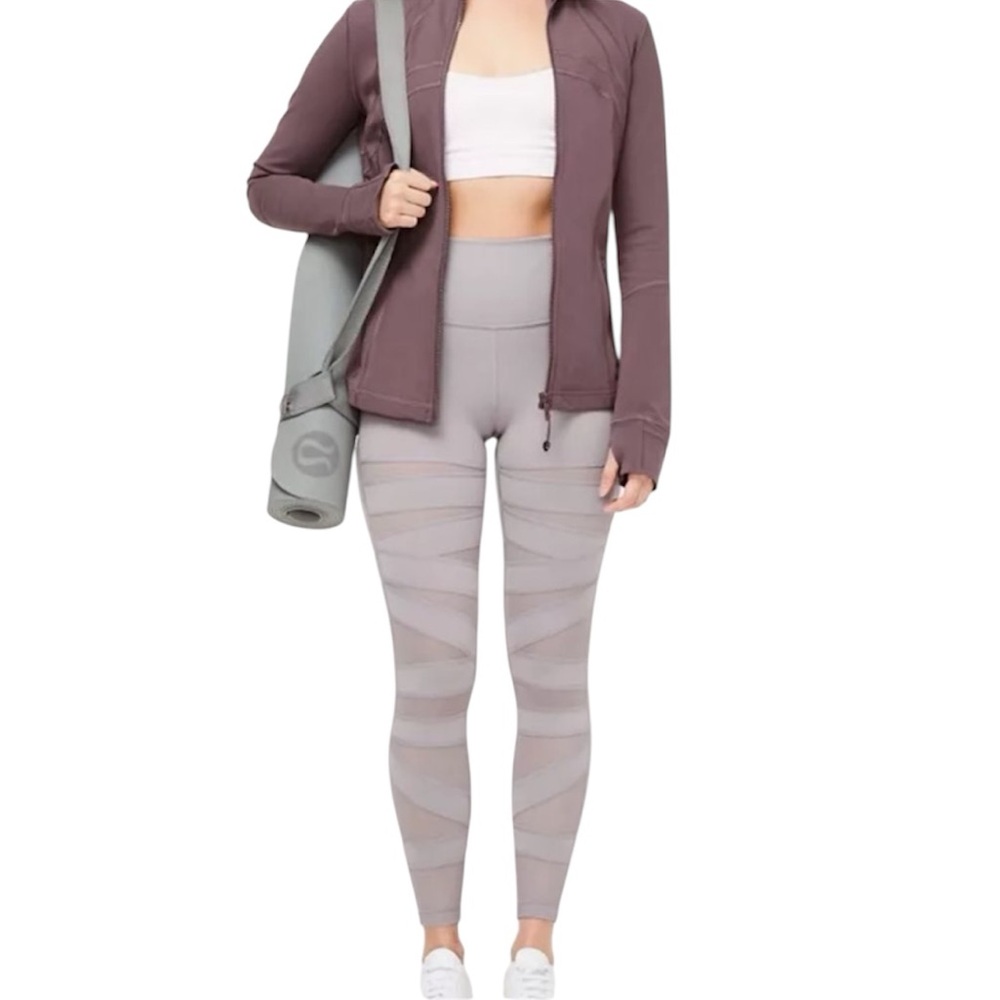 Lululemon Wunder Under Tight Mesh 28" Leggings Dark Chrome Gray Size‎ 10